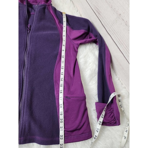L. L. Bean Womens Track Jacket Hooded Fleece Full Zip Pockets Solid Purple S - Picture 6 of 6